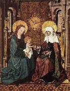 Master of the Housebook Virgin and Child with St Anne painting
